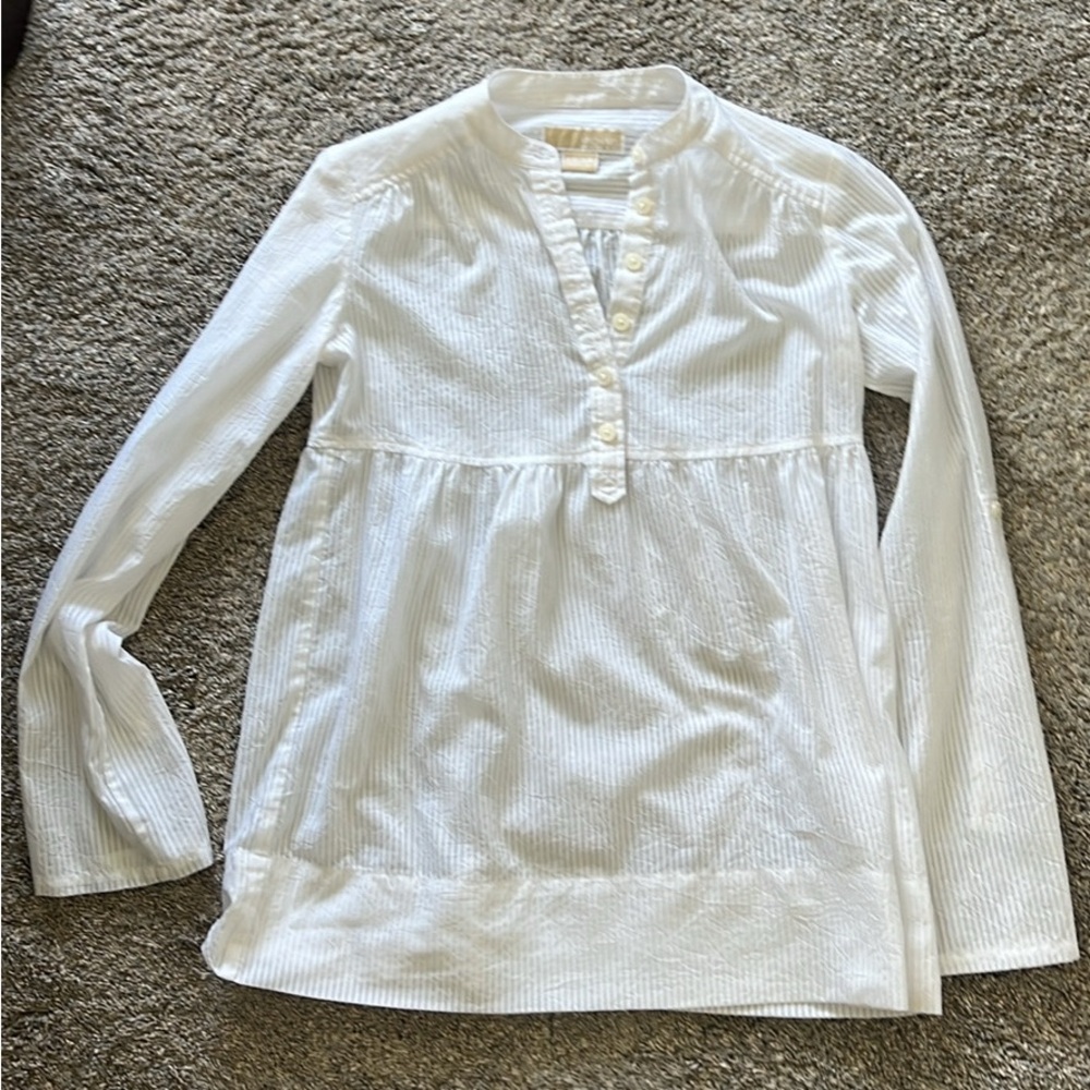 Michael Kors White Long Sleeve Blouse